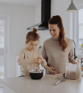 remodeled kitchen allows family cooking time